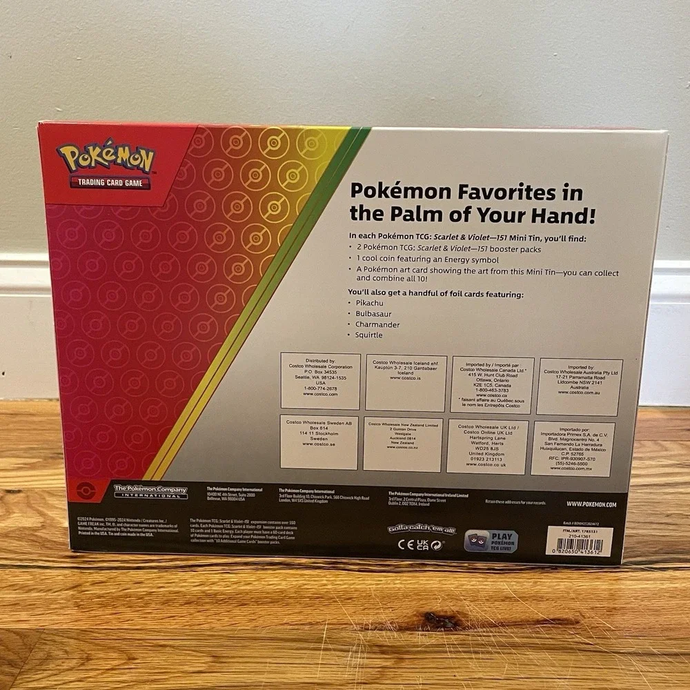 Pokemon Scarlet & Violet 151 5-Pack Mini Tin Collection Box Costco Version 1